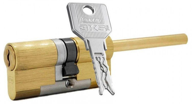 Цилиндр Evva 3KS 82 мм 51x31 ключ-шток (латунь)