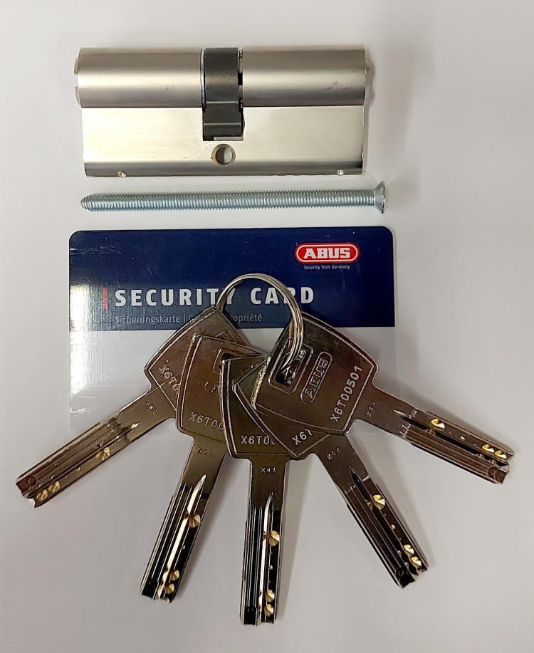 Механизм цилиндровый Abus X6 (Абус) 85 мм (40*45) никель, кл/ключ